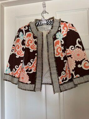 Trina Turk "Gene Jacket" is a cropped, open-front blazer